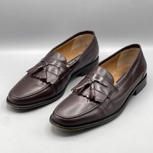 Mezlan Men's 11 Shoes Leather Loafers Tassel Burgundy Purple Slip On Spain